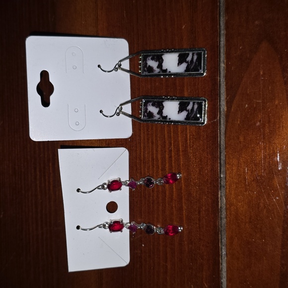 Red and Black Dangle Earrings Choose one when you make your purchase - Picture 1 of 3